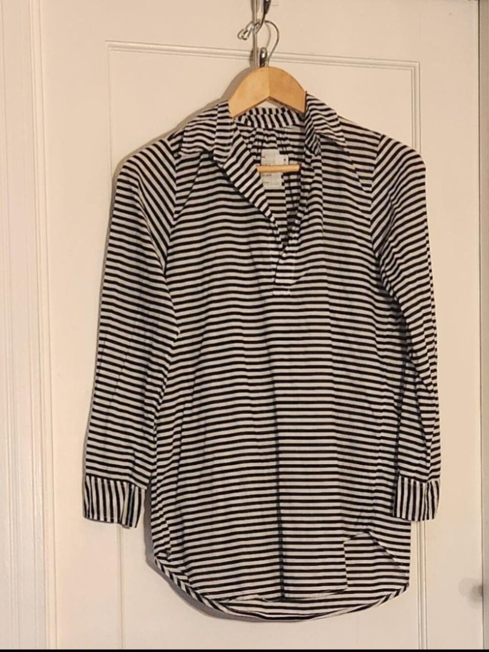 Alex Lehr American Colors Classics New York Black/White Striped Cotton Shirt, S